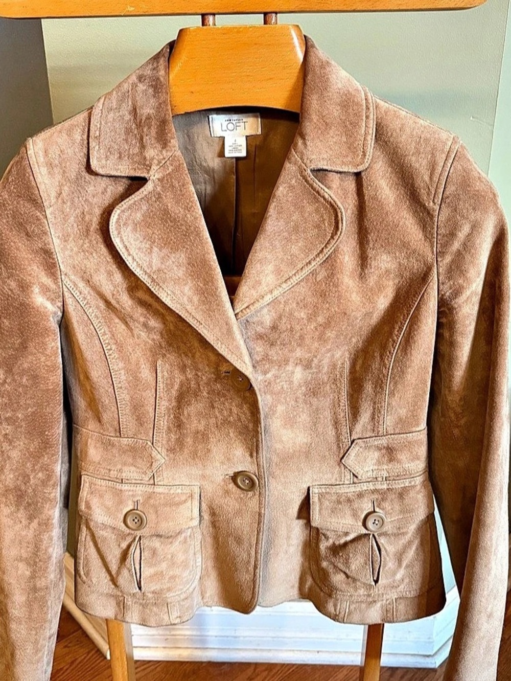 Ann Taylor LOFT Leather Suede Blazer Jacket